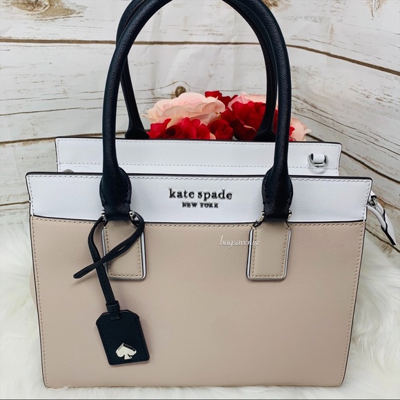 kate spade Handbags - Kate spade Cameron medium satchel warm beige black